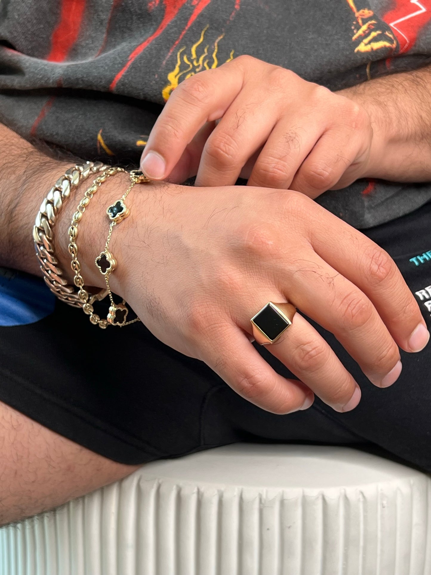 10K Gold Onyx Signet RIng