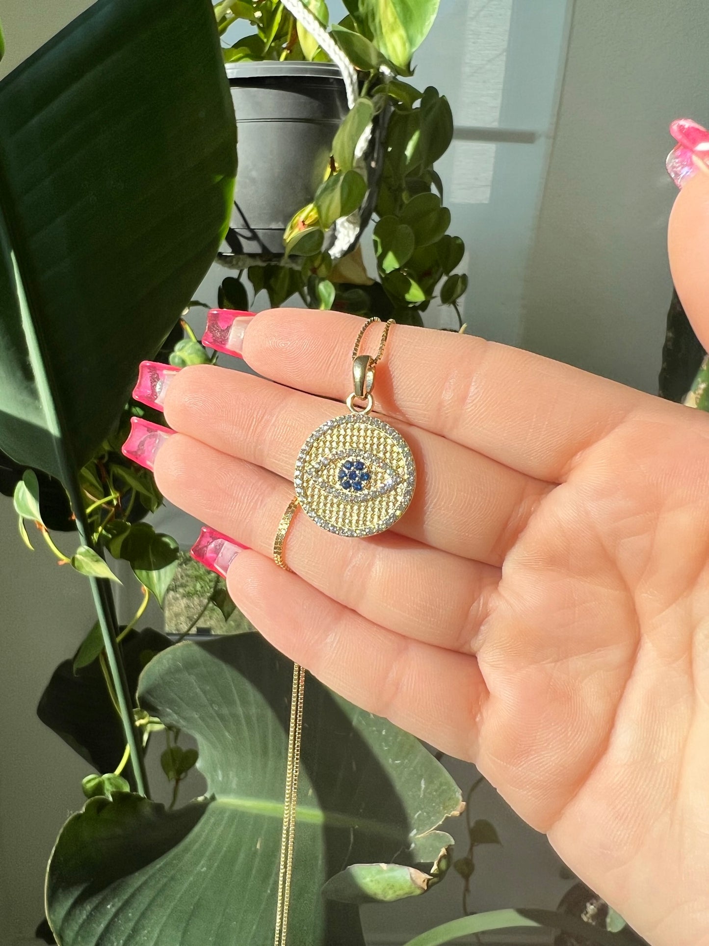 10K Gold Evil Eye Pendant