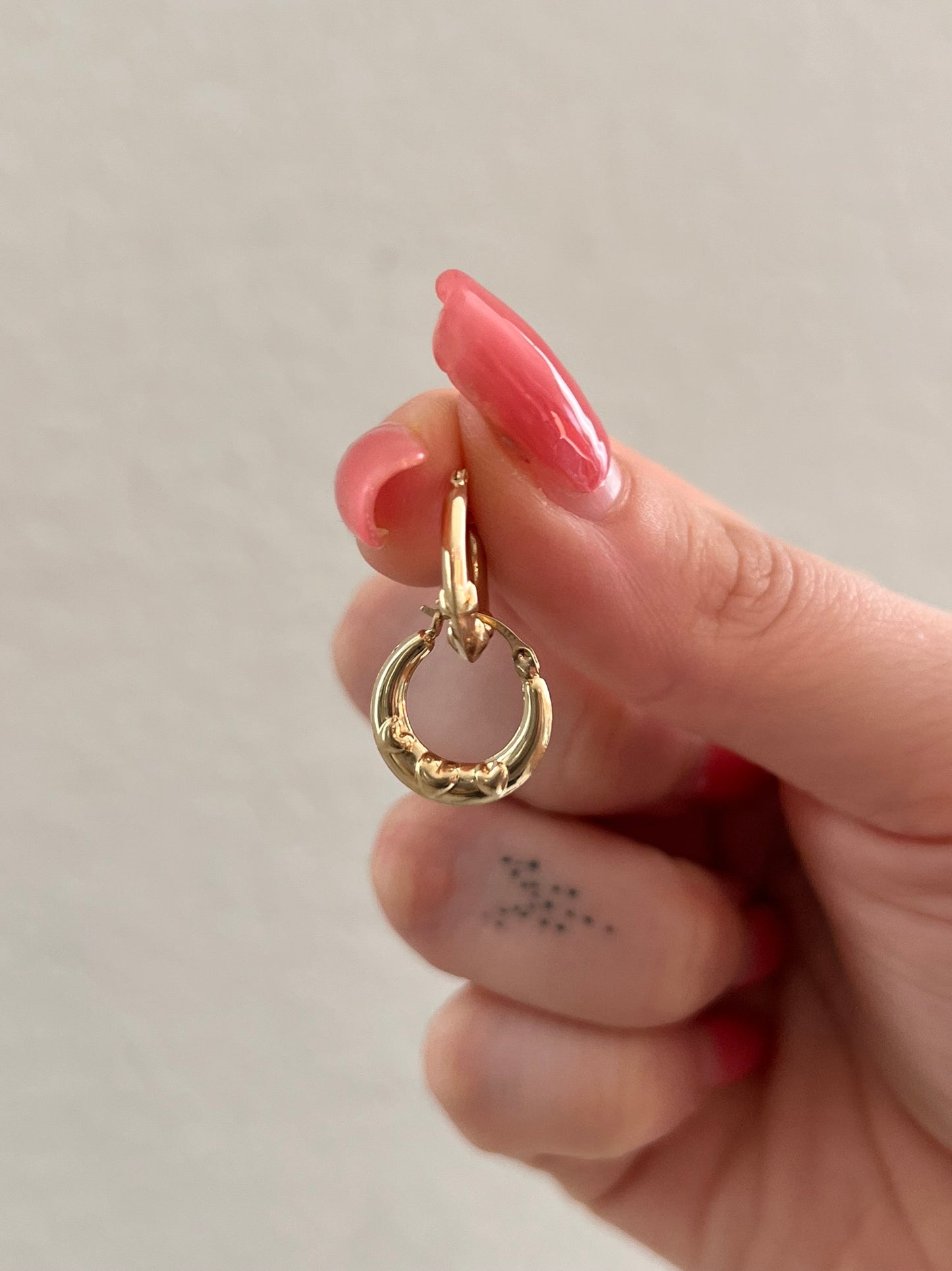 10K Gold Heart Huggies