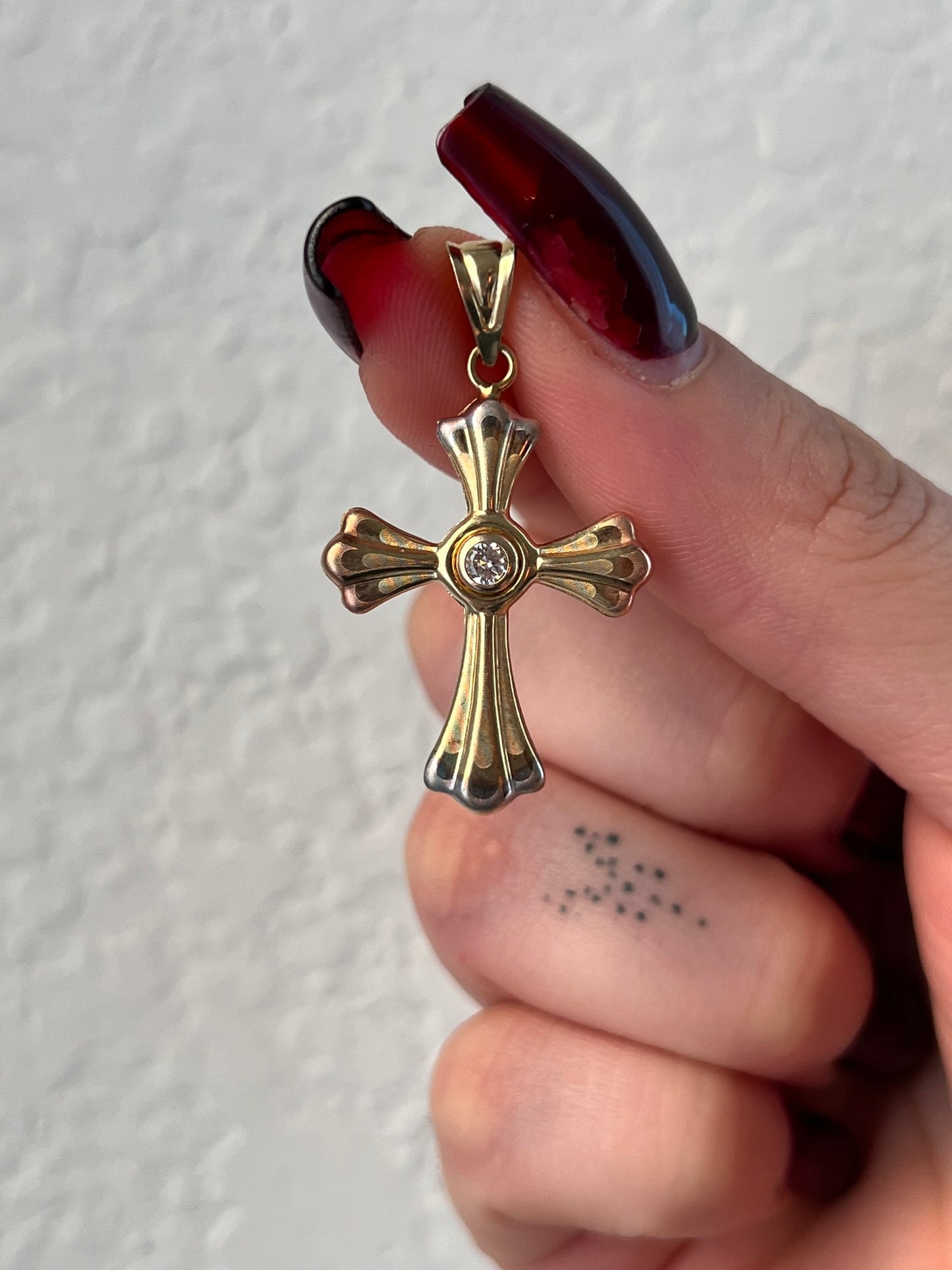 10K Gold Tricolor Cross