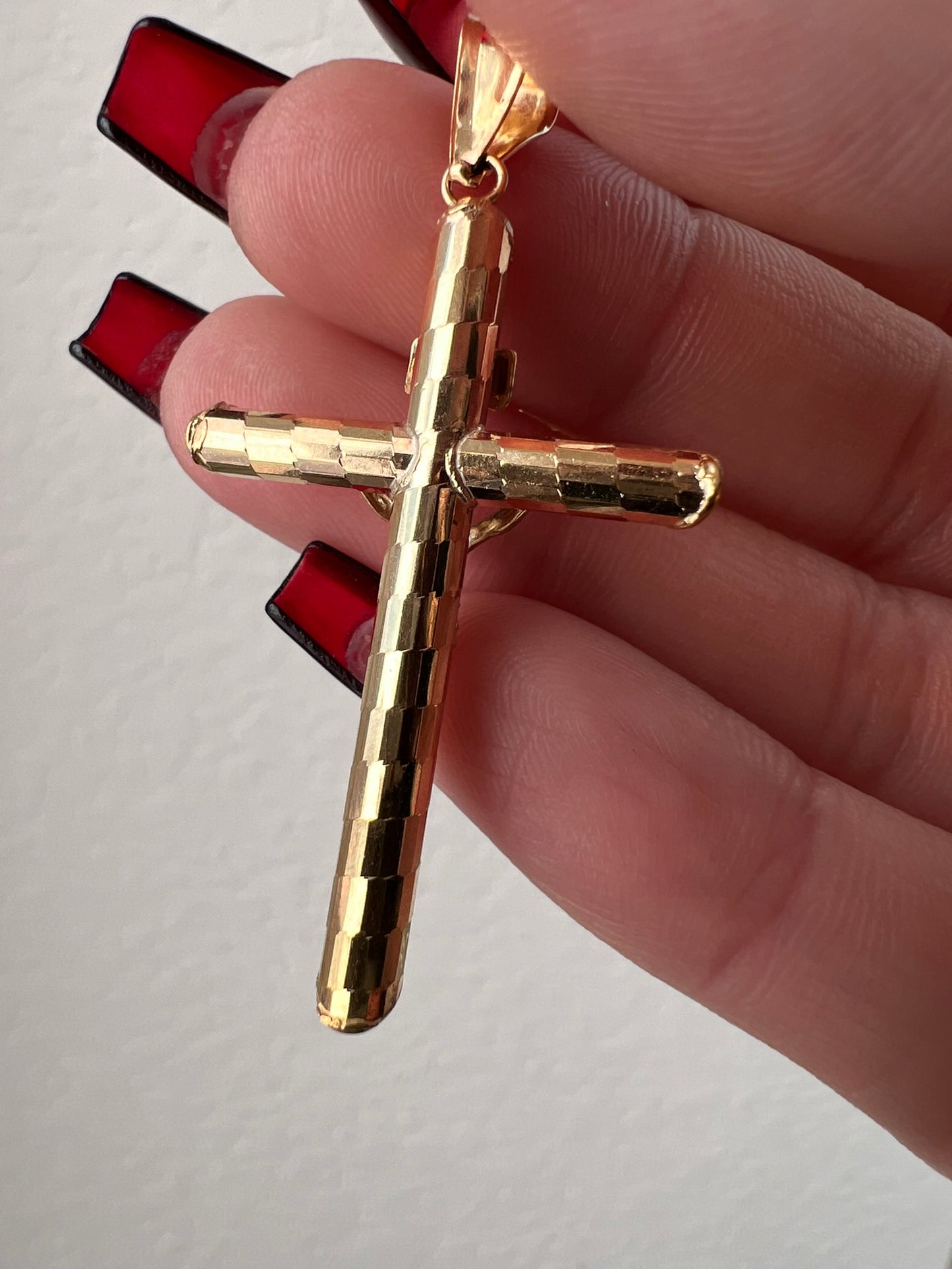 10K Gold two tone Crucifix Pendant