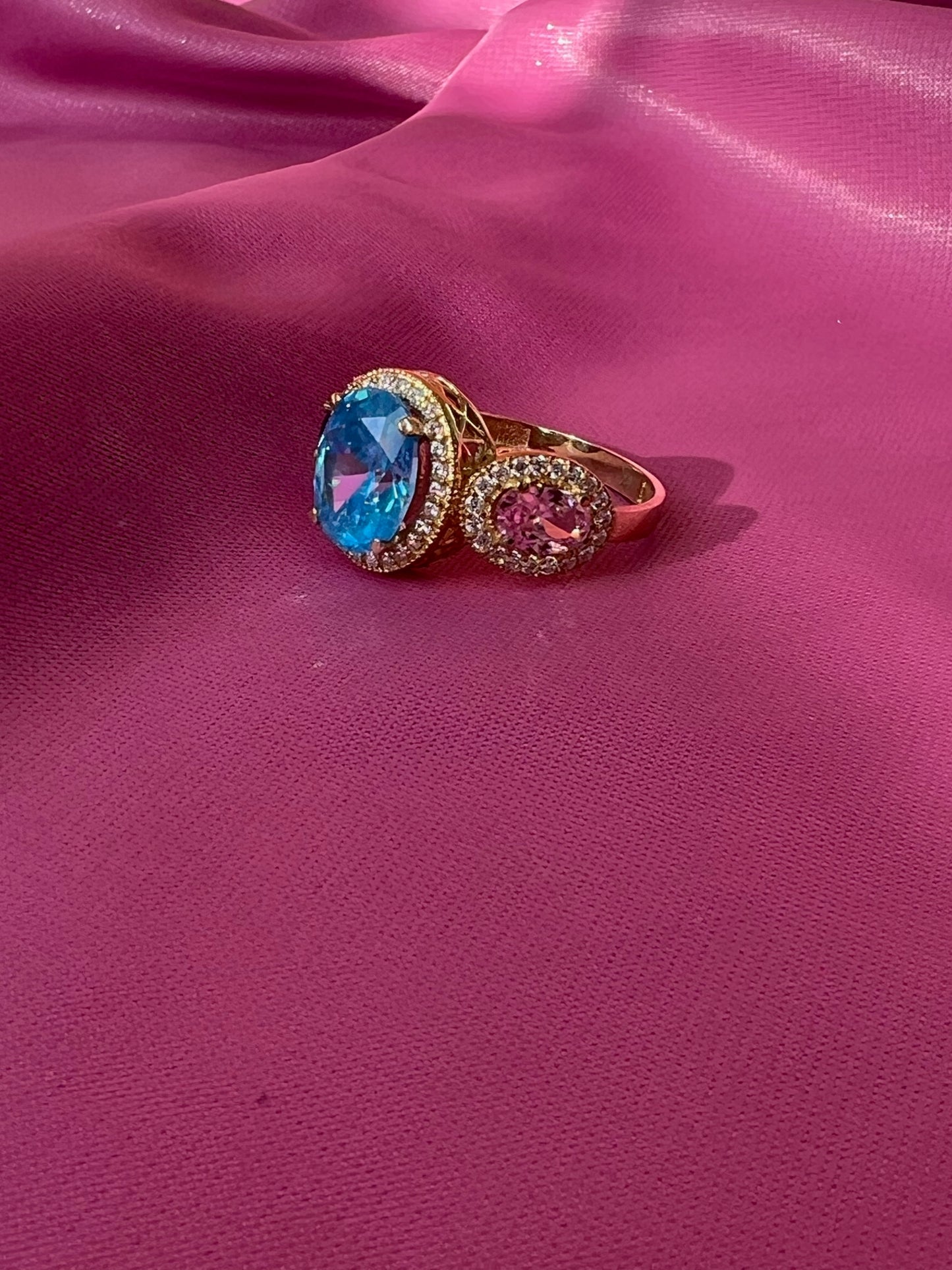 Tri-Color Stone 10k Gold Ring