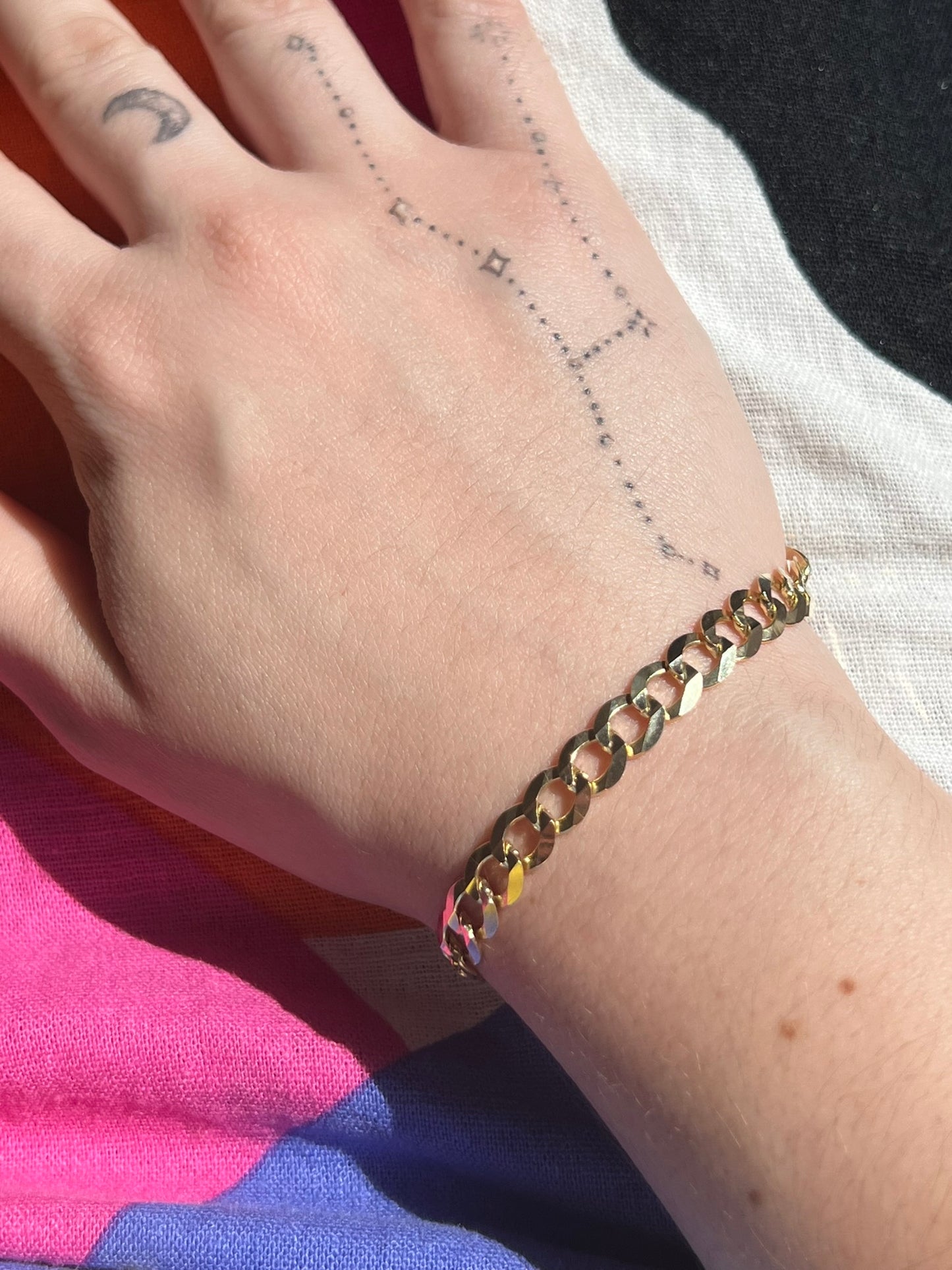 10K Gold Flat Curb Bracelets
