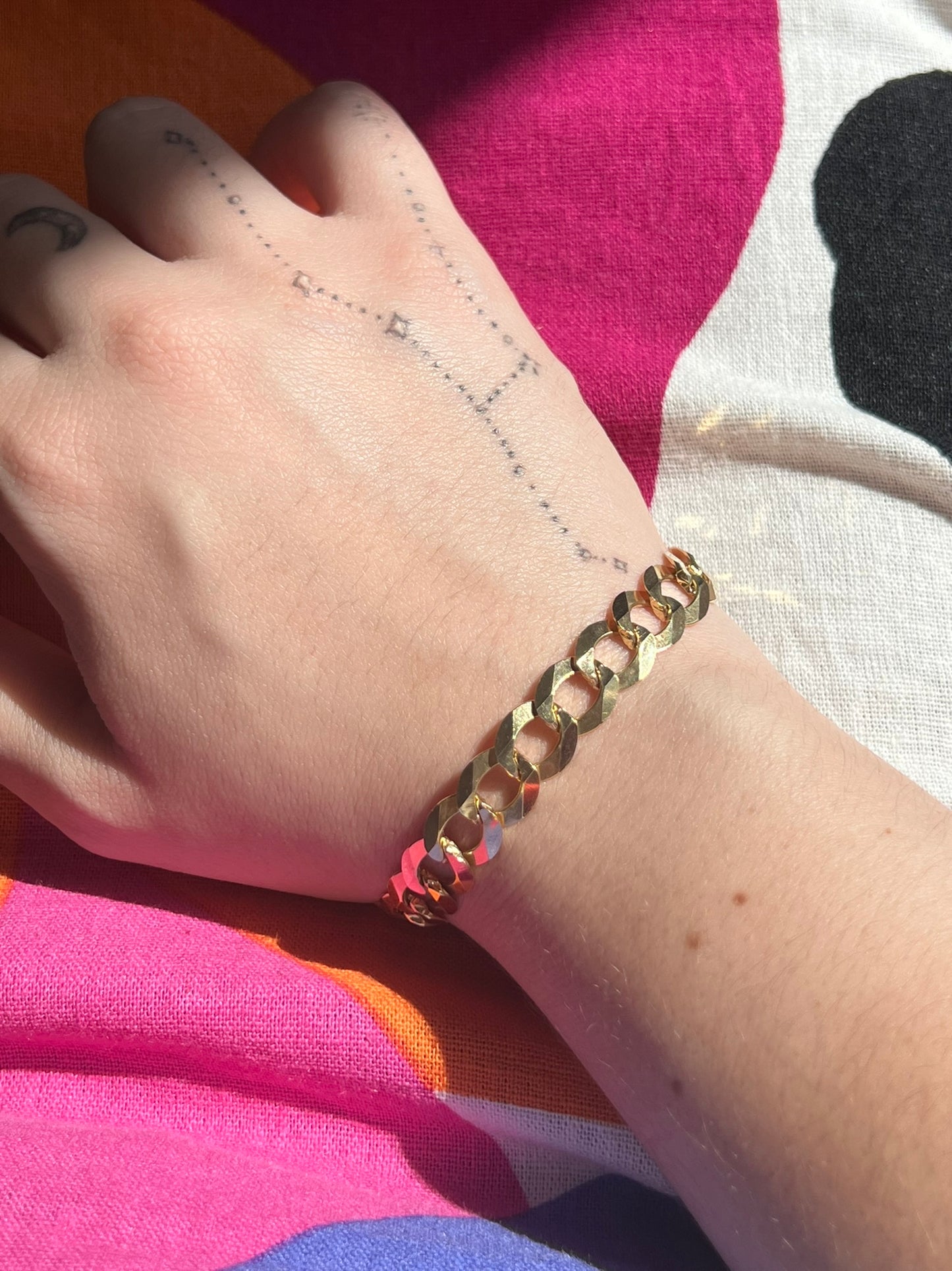 10K Gold Flat Curb Bracelets