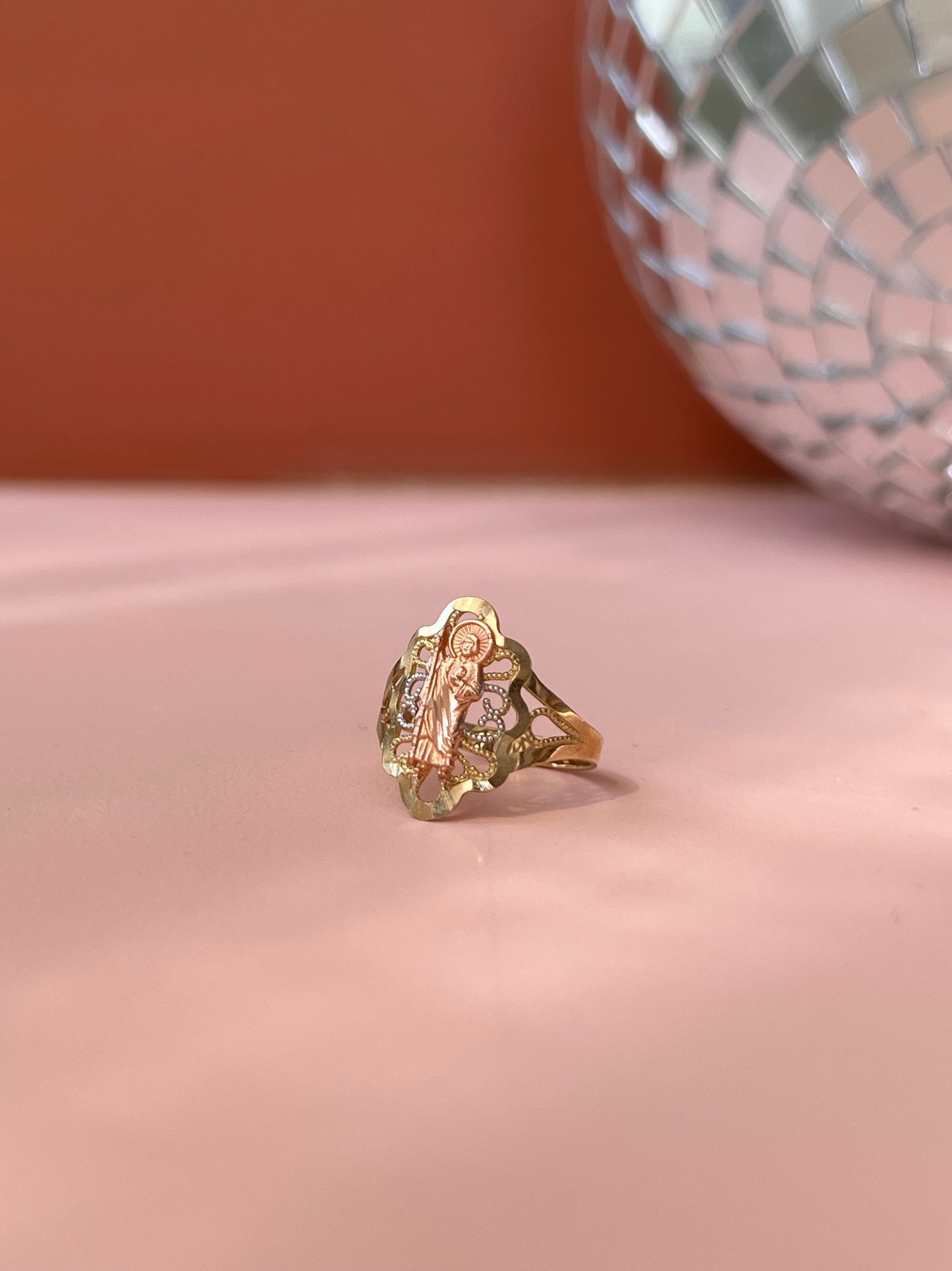 10k Gold Tri Color San Juditas Ring