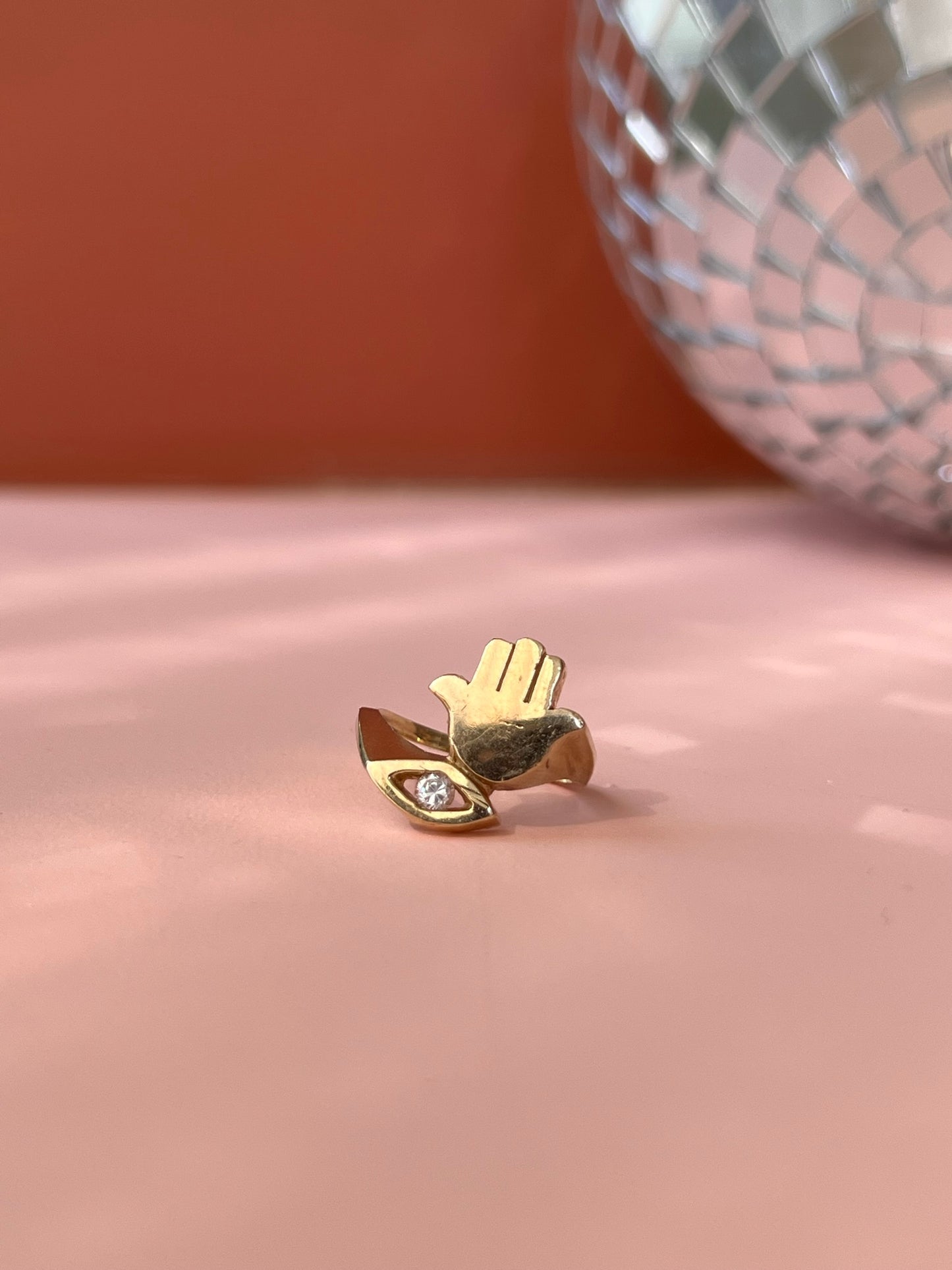 10K Gold Evil eye and Hamsa Ring