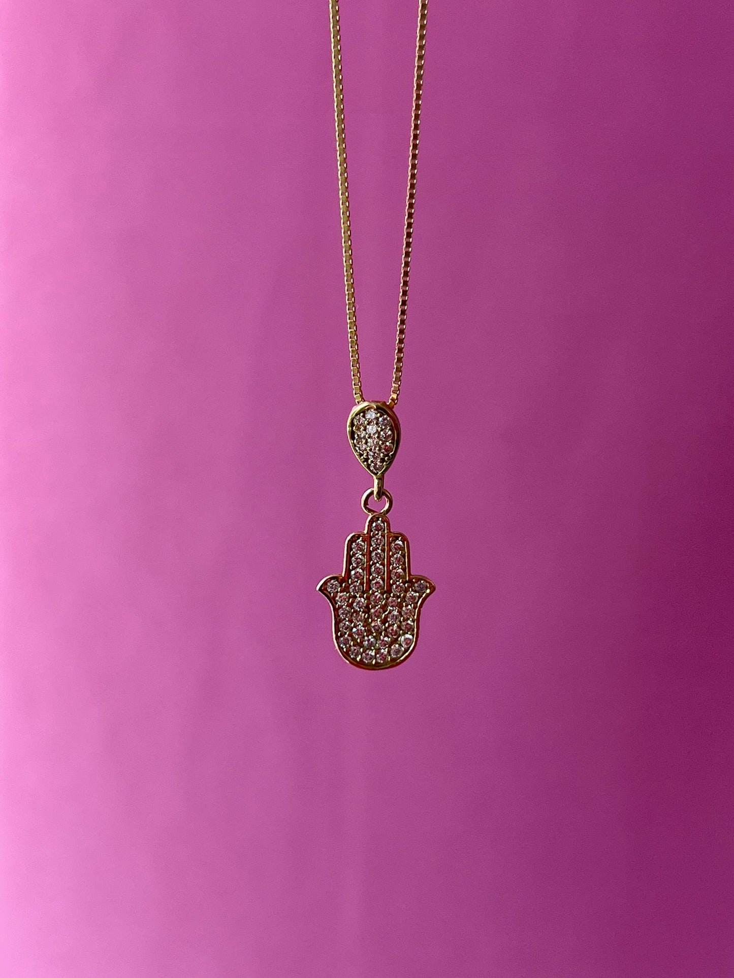 10K Gold Mini Hamsa Hand Pendant