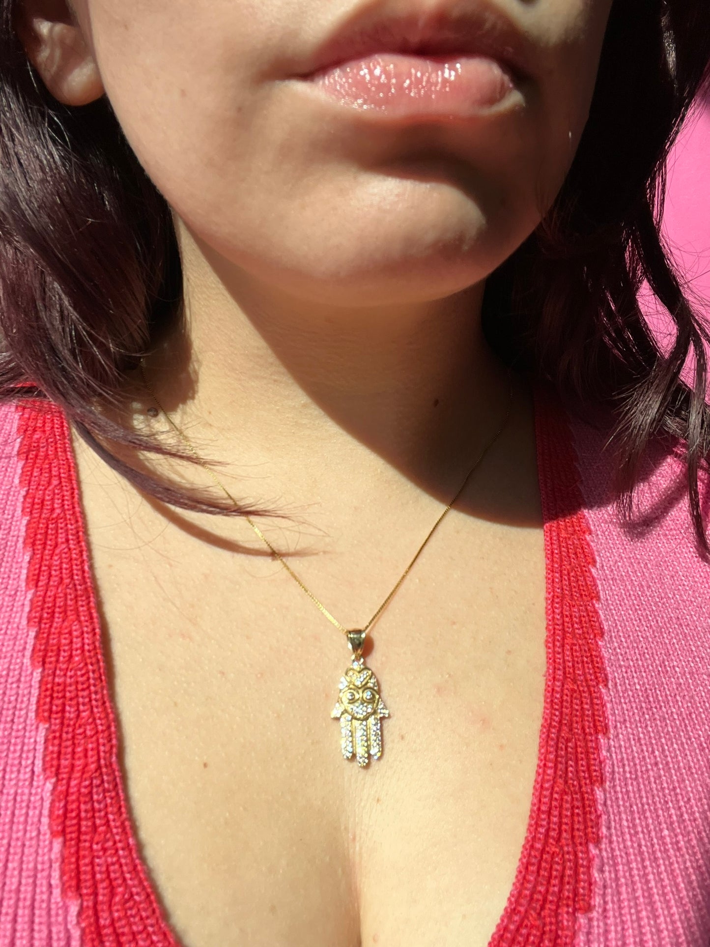 10K Gold Hamsa Pendant