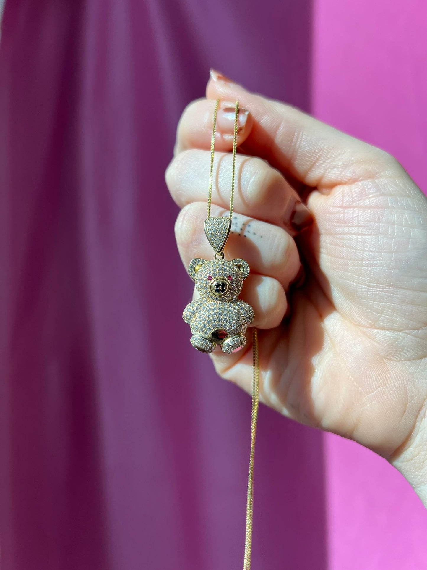 10K Gold Teddy Bear Pendant