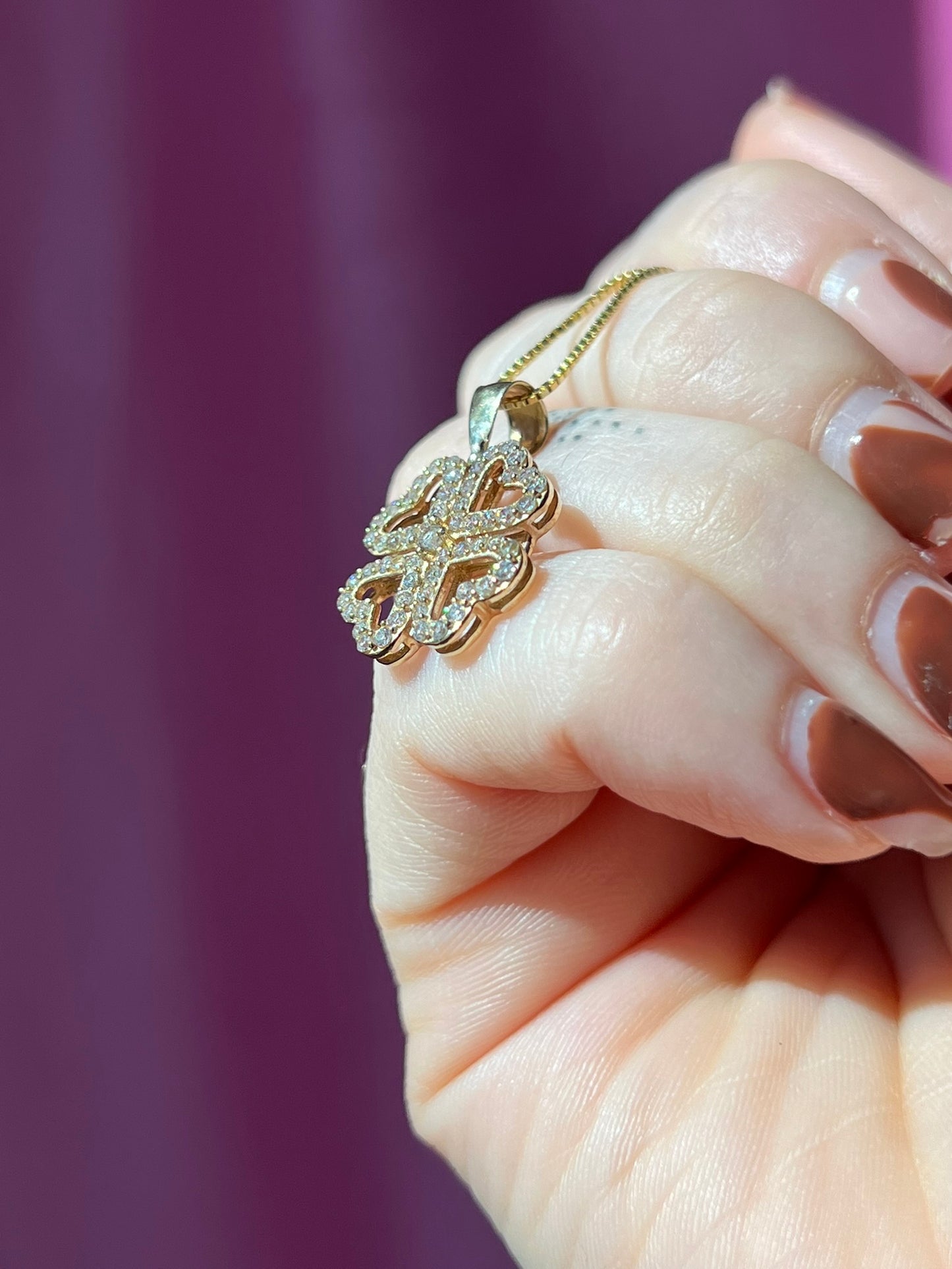 10K Gold Clover of Hearts Pendant