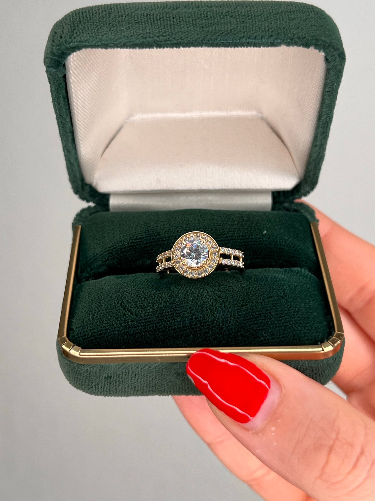 10K Gold CZ Engagement Ring