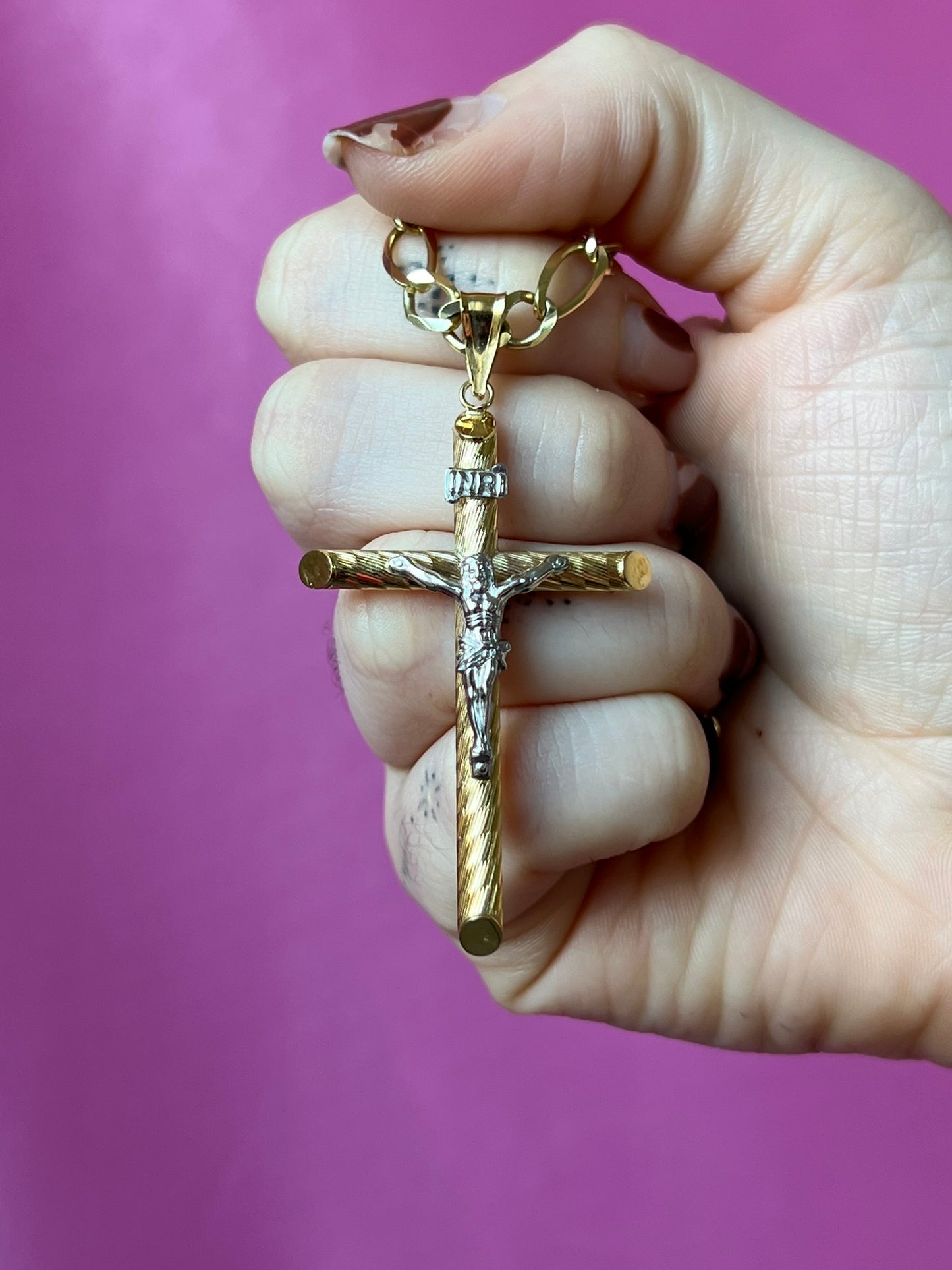 10K Gold Two Toned Crucifix