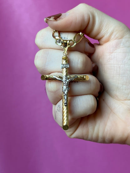 10K Gold Two Toned Crucifix