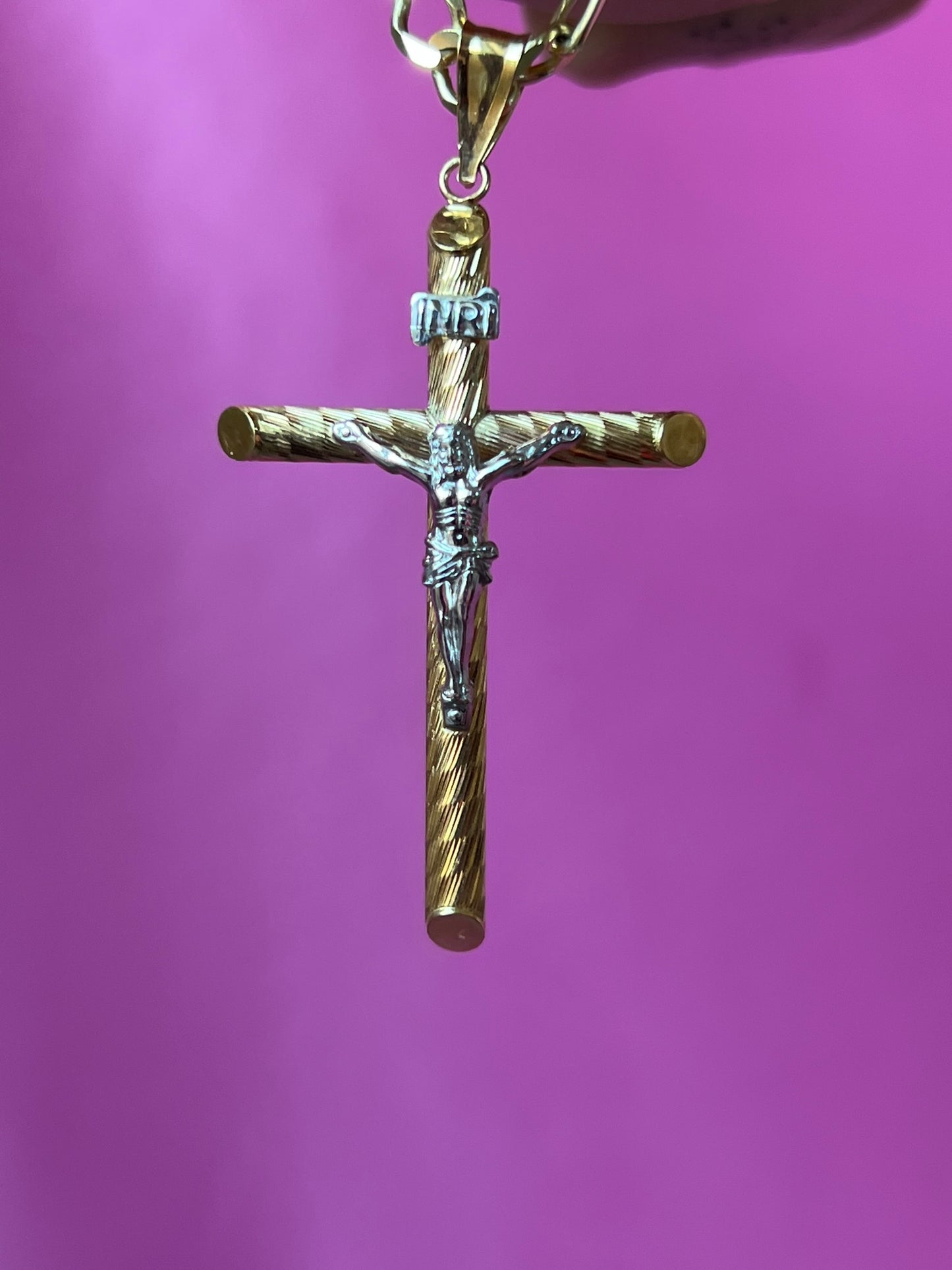 10K Gold Two Toned Crucifix