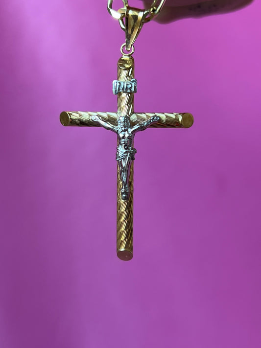 10K Gold Two Toned Crucifix