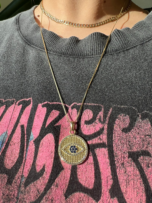 10K Gold Evil Eye Pendant
