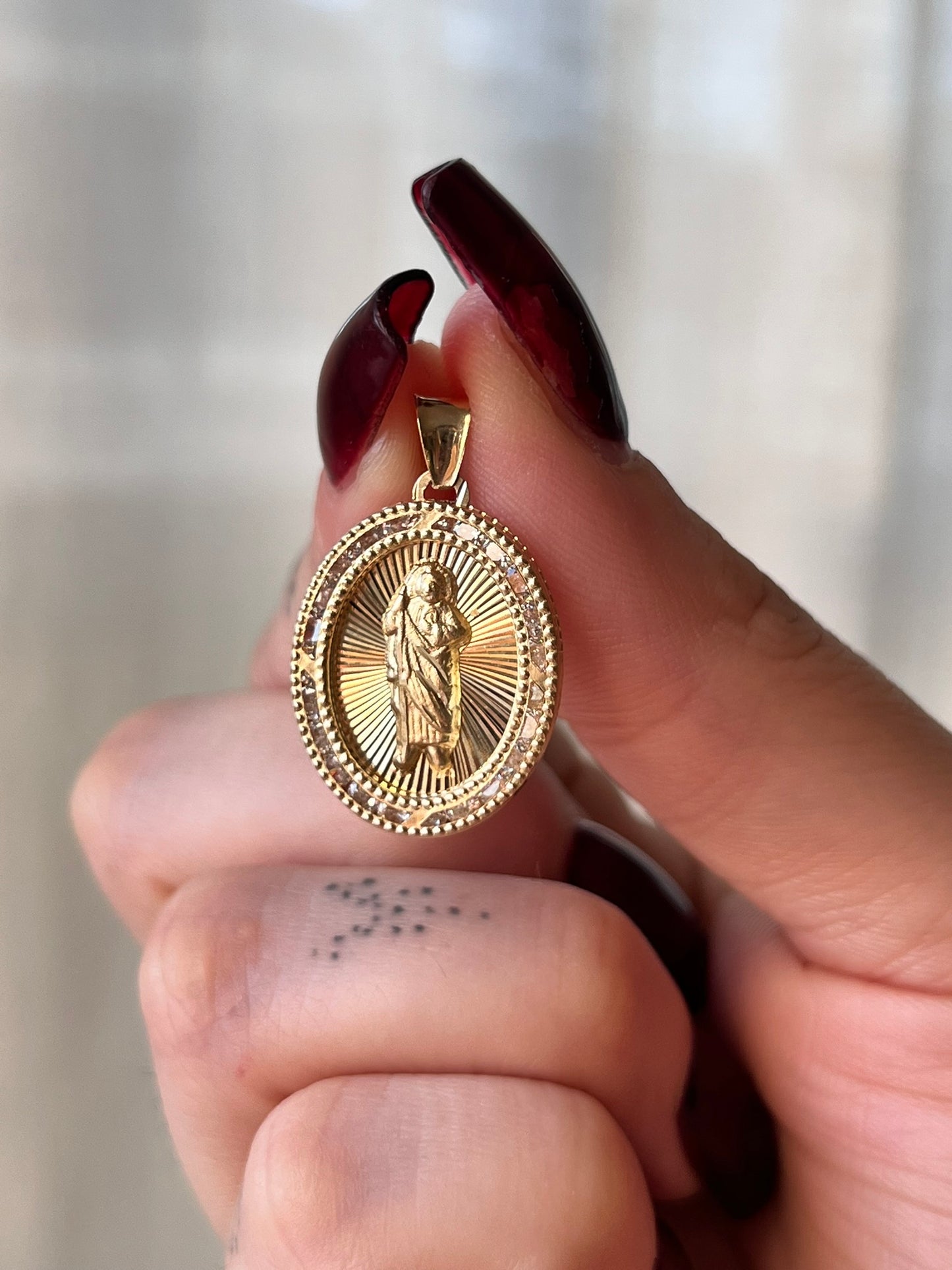 Small 10K Gold San Juditas Pendant