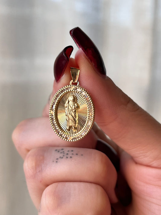 Small 10K Gold San Juditas Pendant