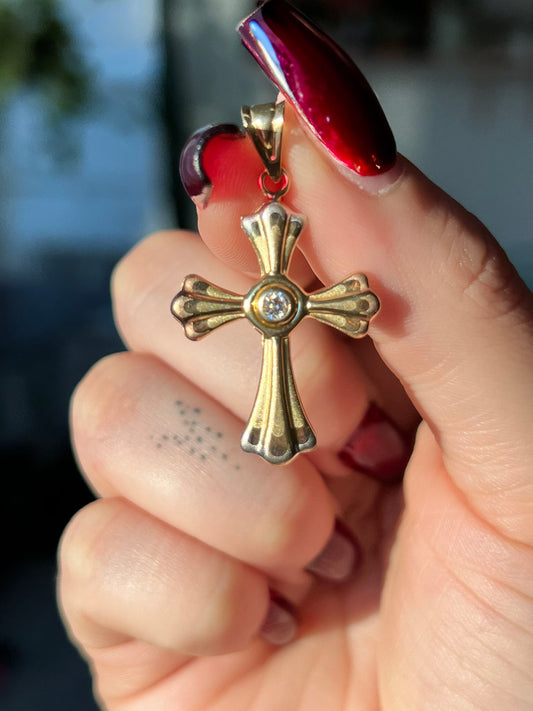 10K Gold Tricolor Cross