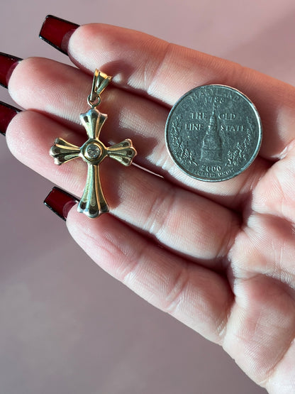 10K Gold Tricolor Cross