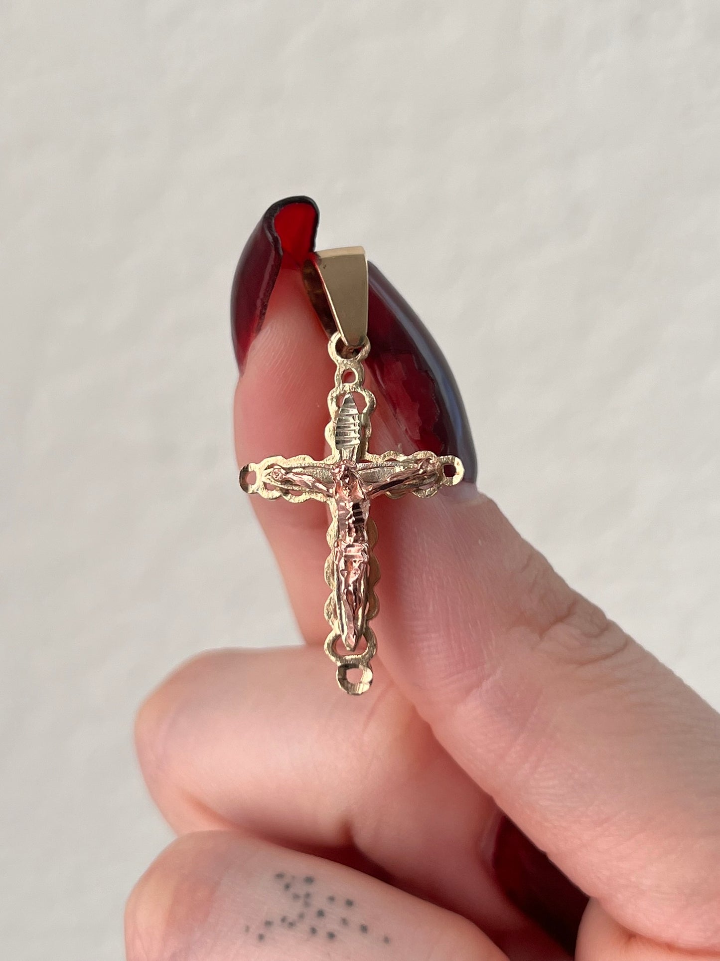 10K Gold two tone crucifix