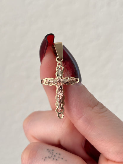 10K Gold two tone crucifix