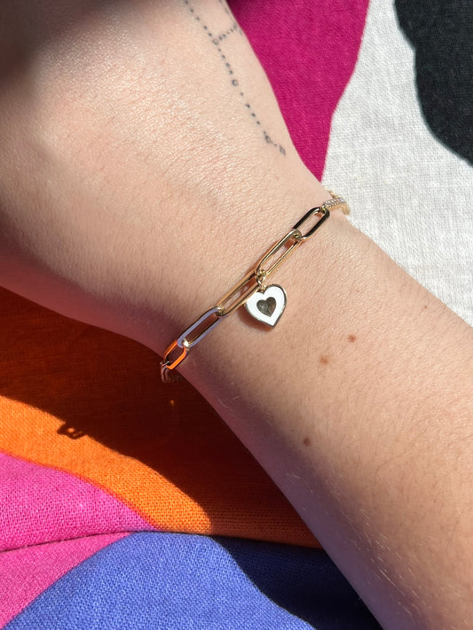 14k Gold Paperclip Tennis Bracelet