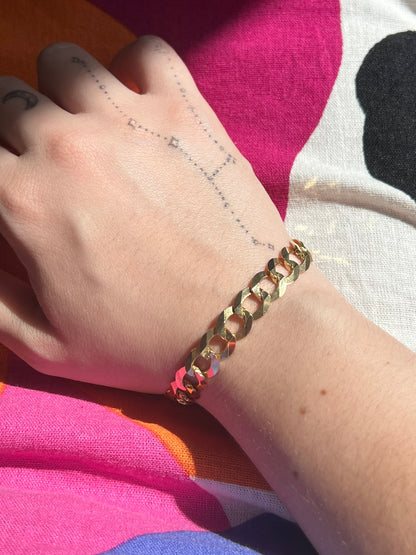 10K Gold Flat Curb Bracelets