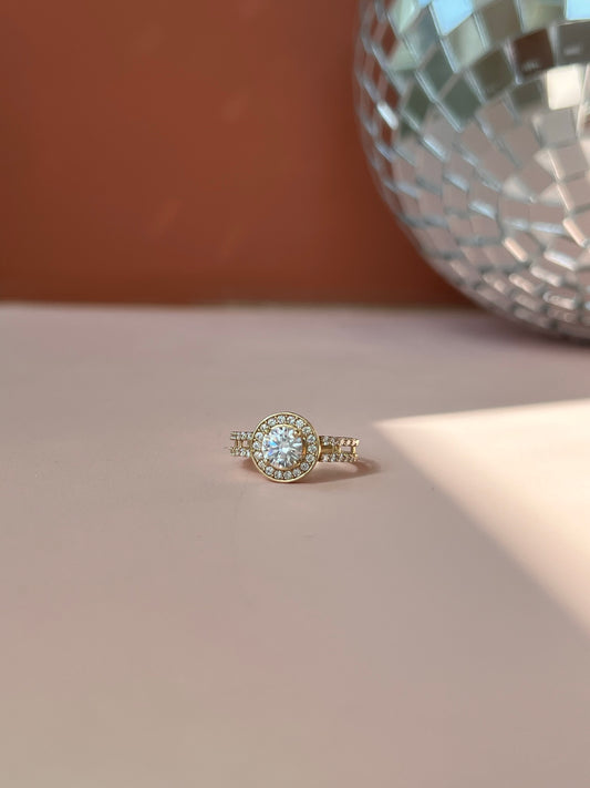 10K Gold CZ Engagement Ring
