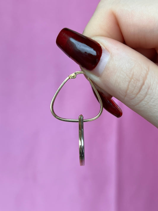 14K Gold Two Tone Triangle Hoops