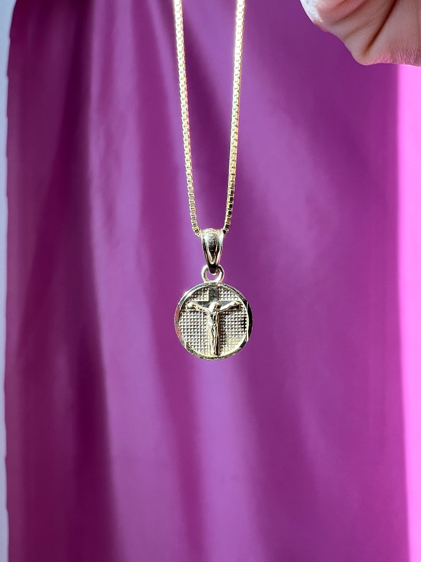 10K Gold Mini Cross Medallion
