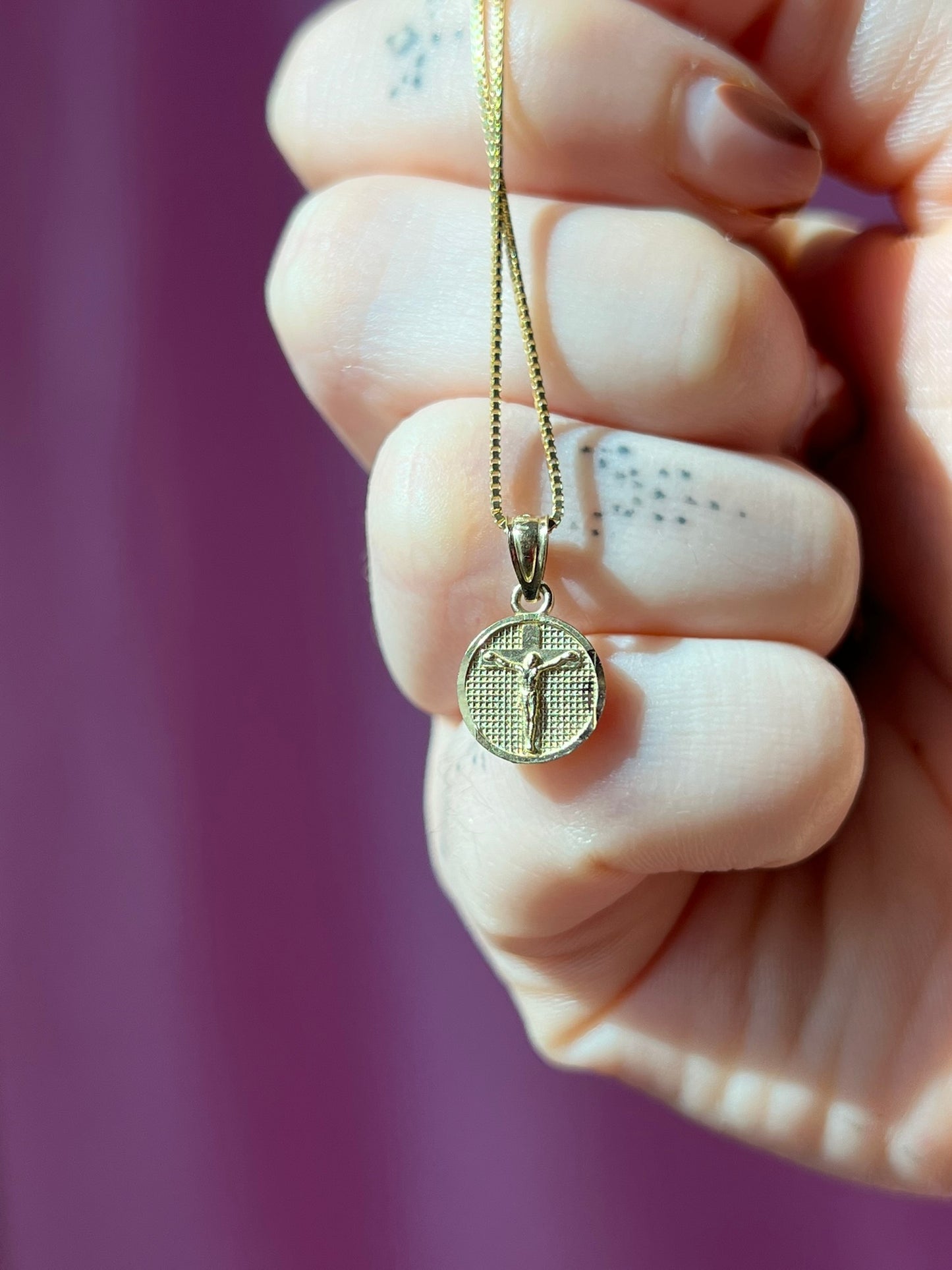 10K Gold Mini Cross Medallion