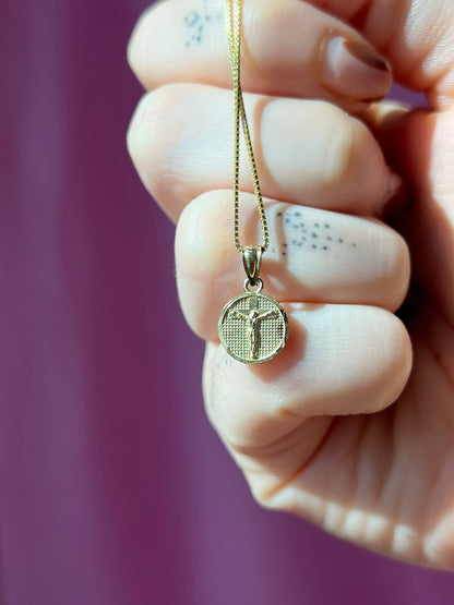 10K Gold Mini Cross Medallion