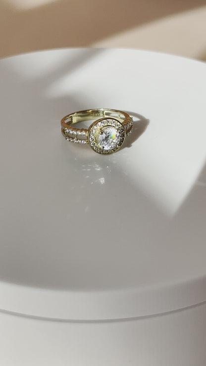 10K Gold CZ Engagement Ring