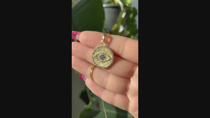 10K Gold Evil Eye Pendant